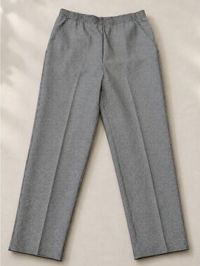 Vintage Houndstooth Polyester Pants Stretch Waist and Pockets Size 8S Medium